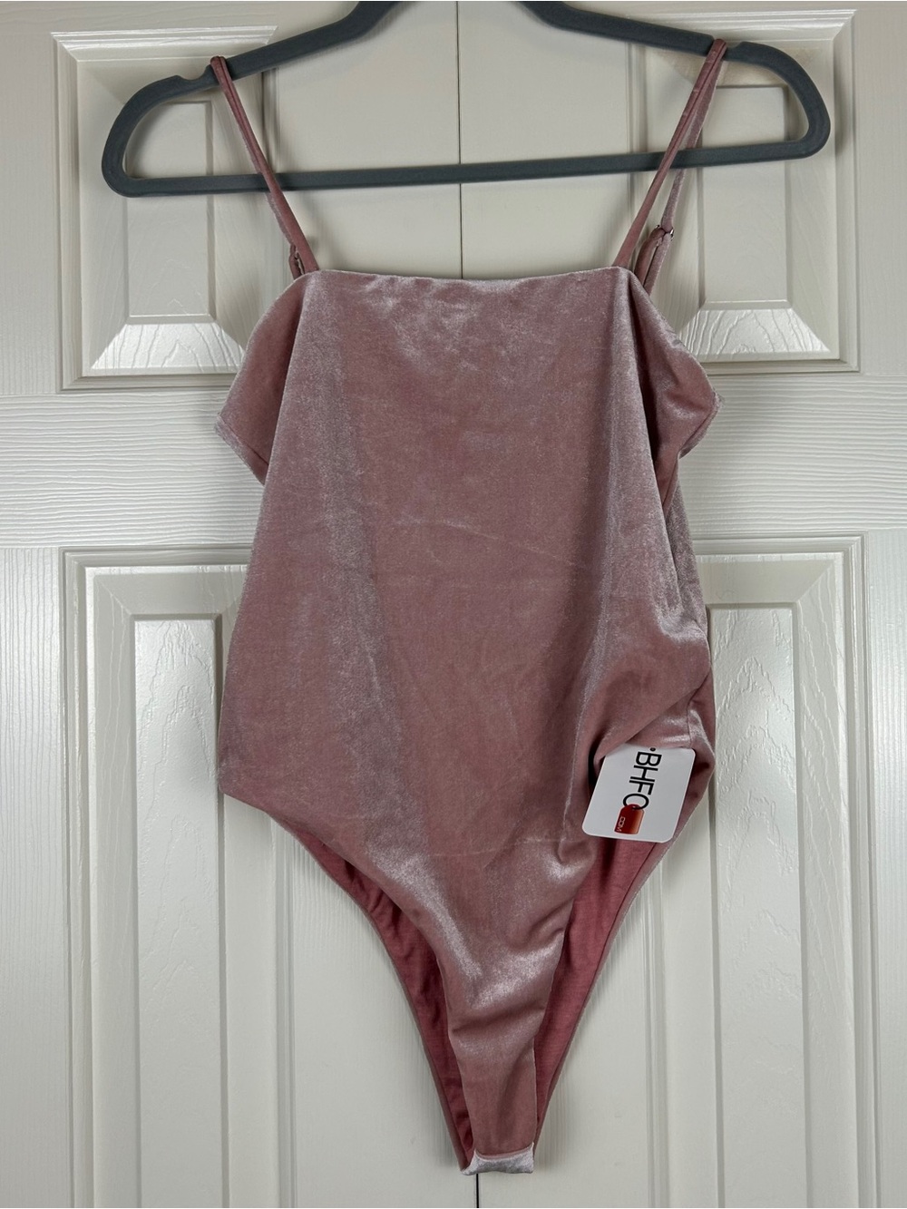 NWT Charlie Holiday Pink Velvet Bodysuit